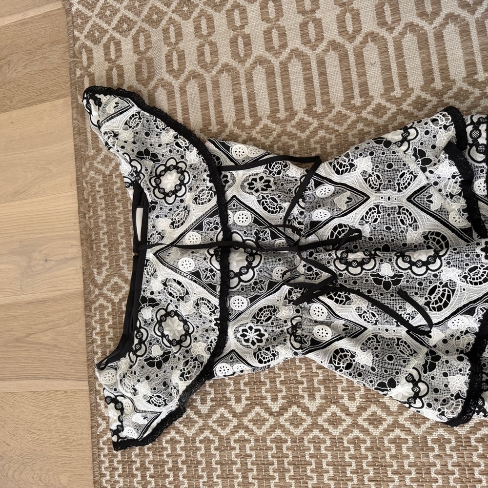 Alexis Black and White Lace Dress